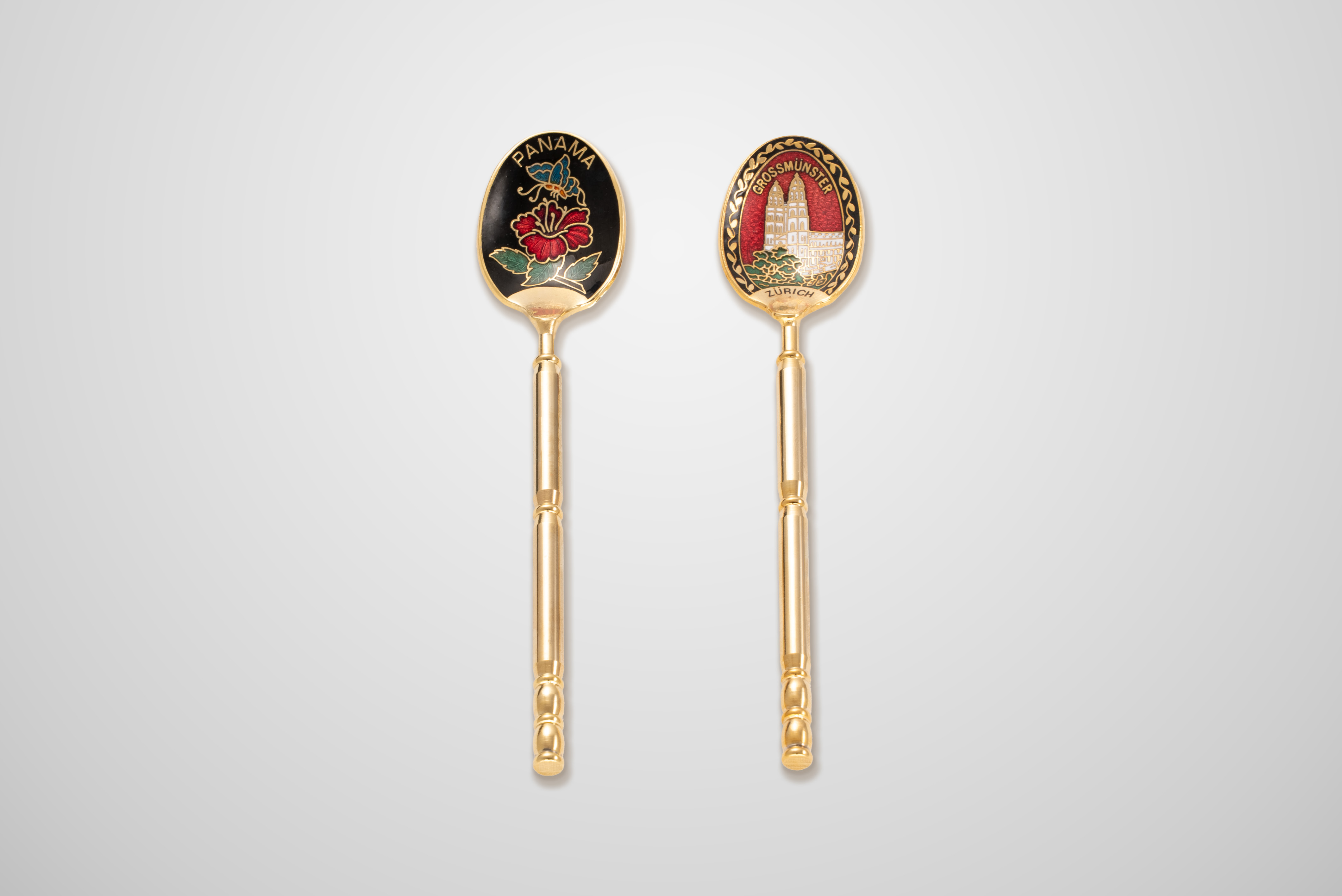 round handle enamel souvenir spoon
